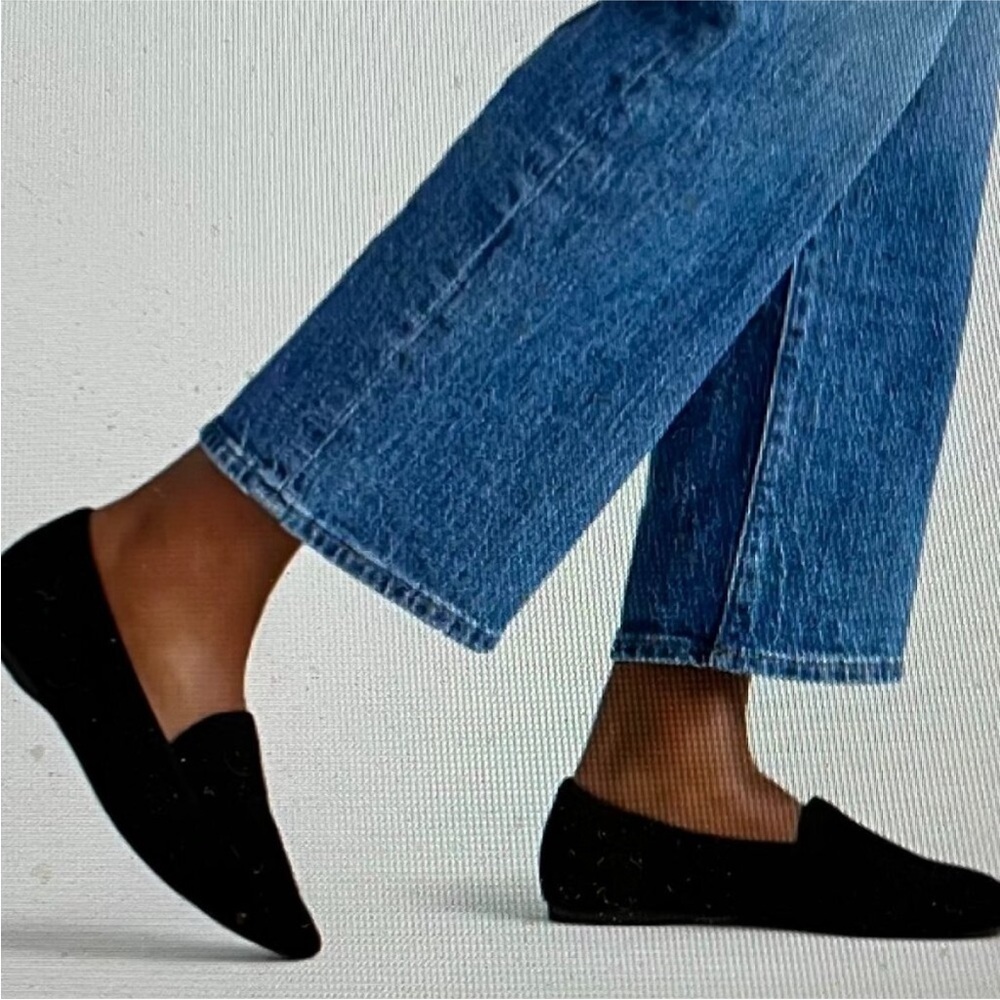 Birdies Vesper Black Suede Loafer Flats Smoking Slipper Size 7.5 - Picture 2 of 14